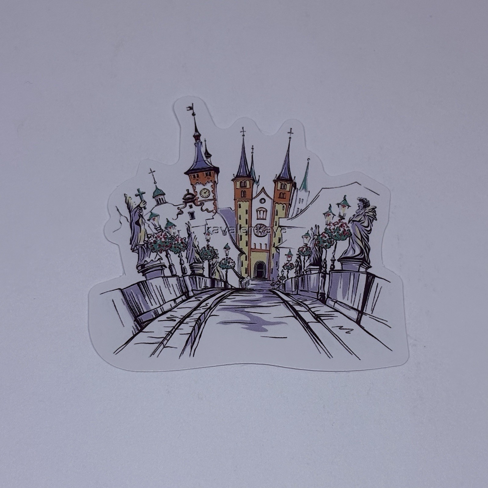 Wurzburg Germany Sticker Old Main Bridge Art Decal Vinyl Country Souvenir Tc9