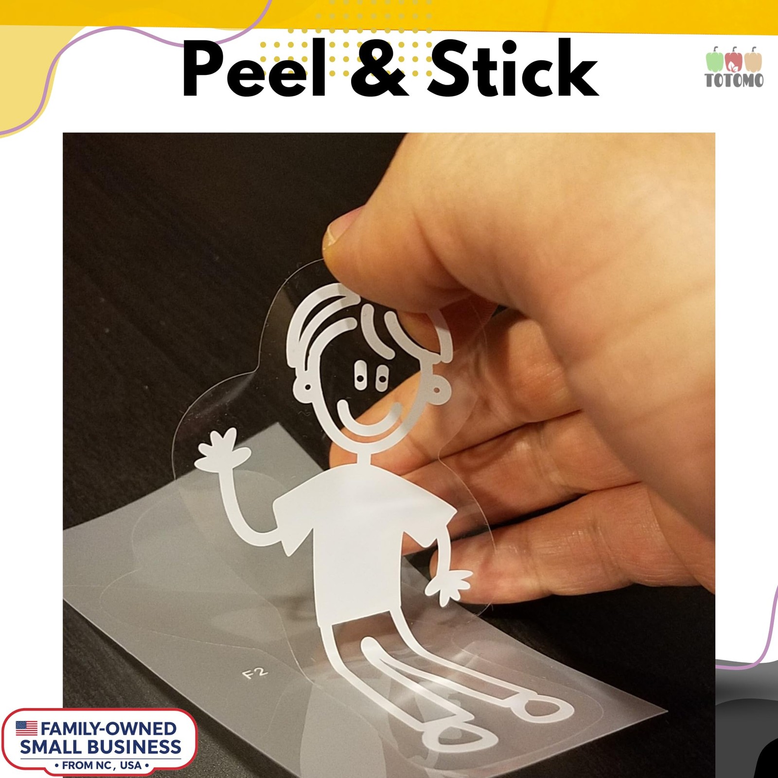 TOTOMO 13 Stick Figure My Family Car Stickers (Style#1) with Pet Dog Cat Fami…