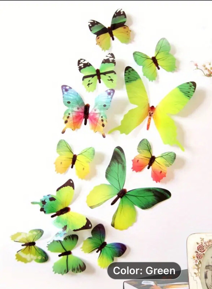 12 PCS 3D Butterfly Wall Stickers Decor Art Decorations,Butterfly Wall