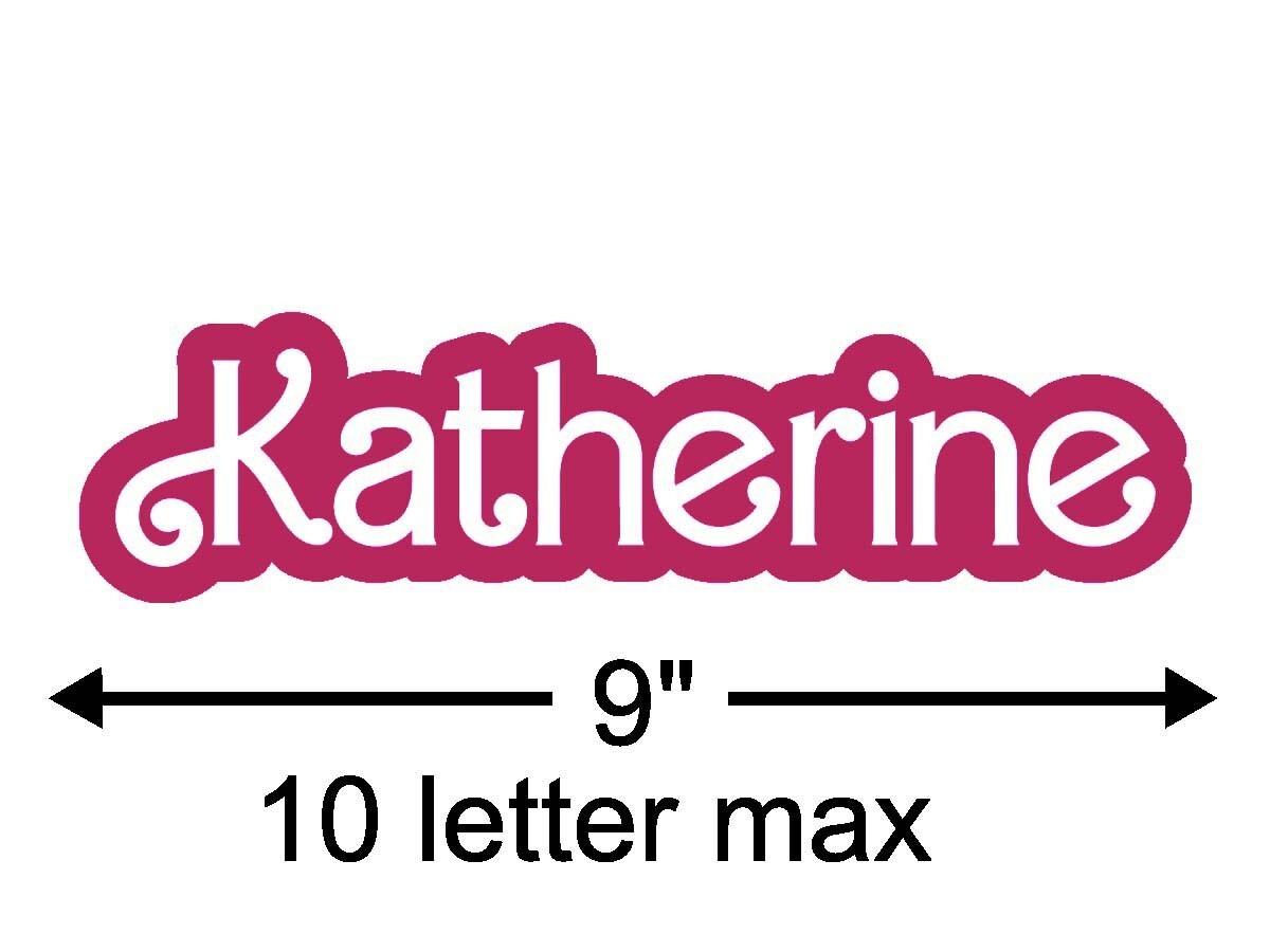 Personalized Name Vinyl Decal- Custom Girl Scroll Font Decal- Pink