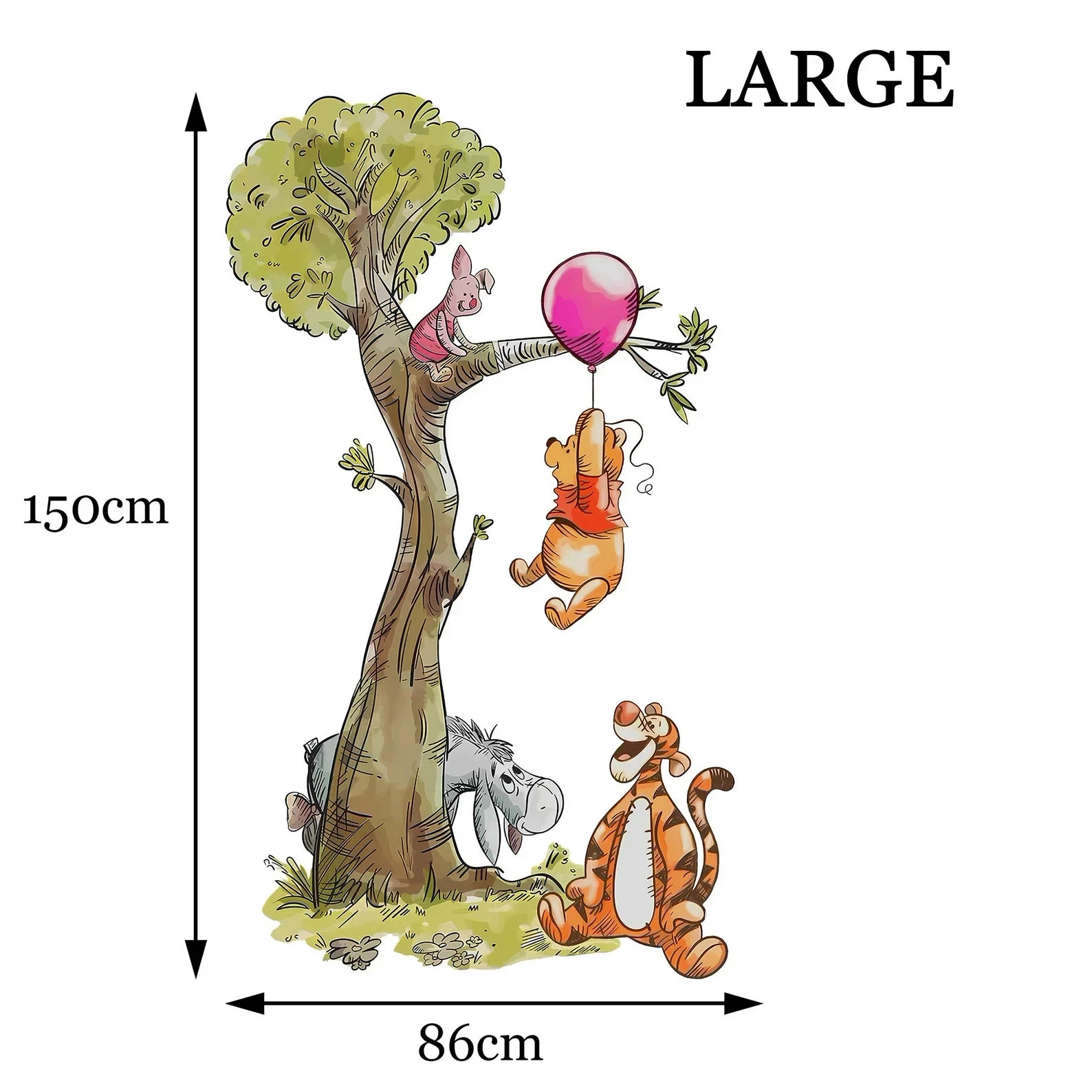 Share Winnie the Pooh Wall Decal Wall Sticker Kids Room Nursery Piglet Tigger