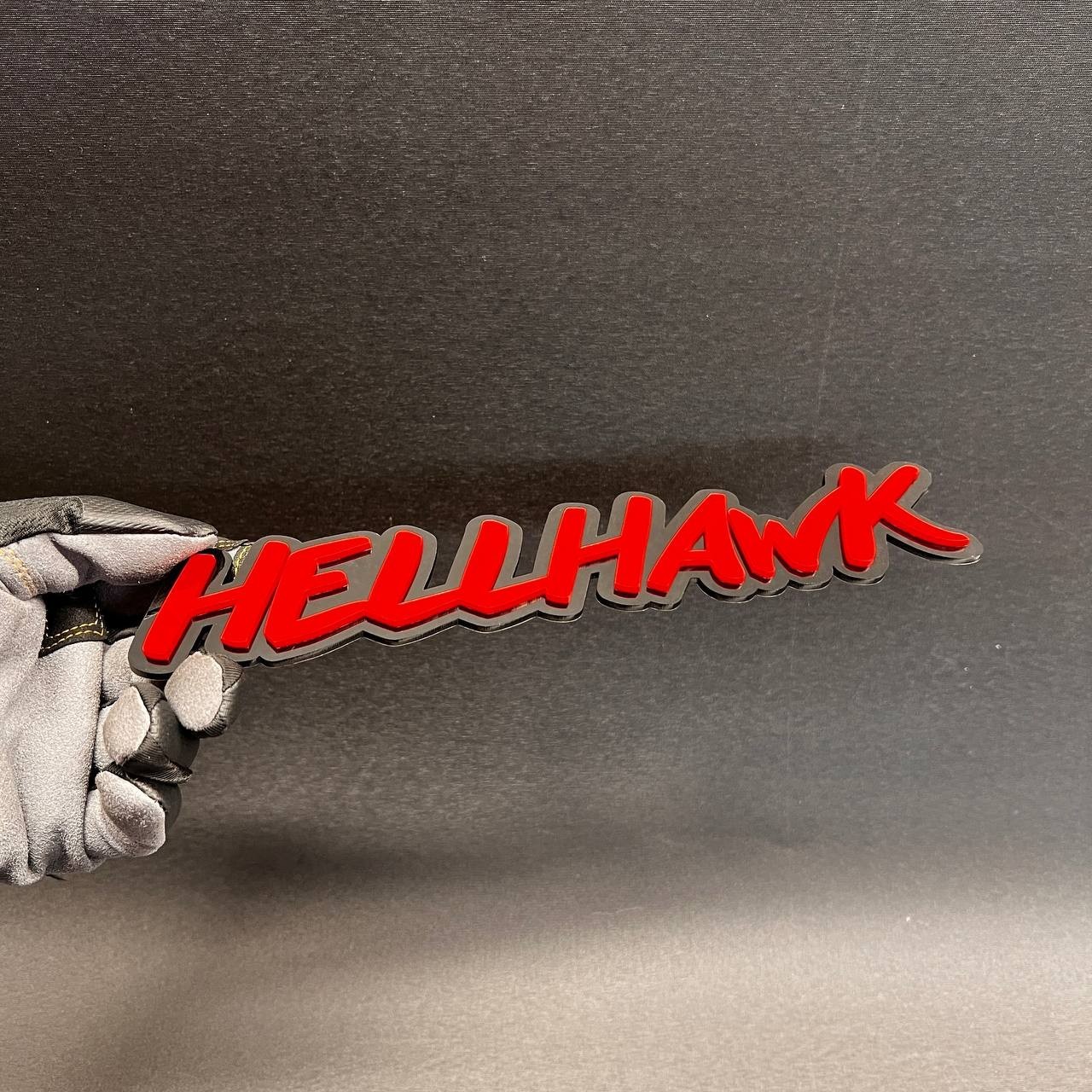 1X hellhawk Custom 3D Text Car Badge Fender Emblem Tailgate Toolbox Decal