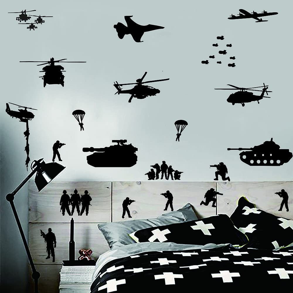 Army Tank Wall Decors Set for Wall Solider Military Helicopter Wall Stickers …
