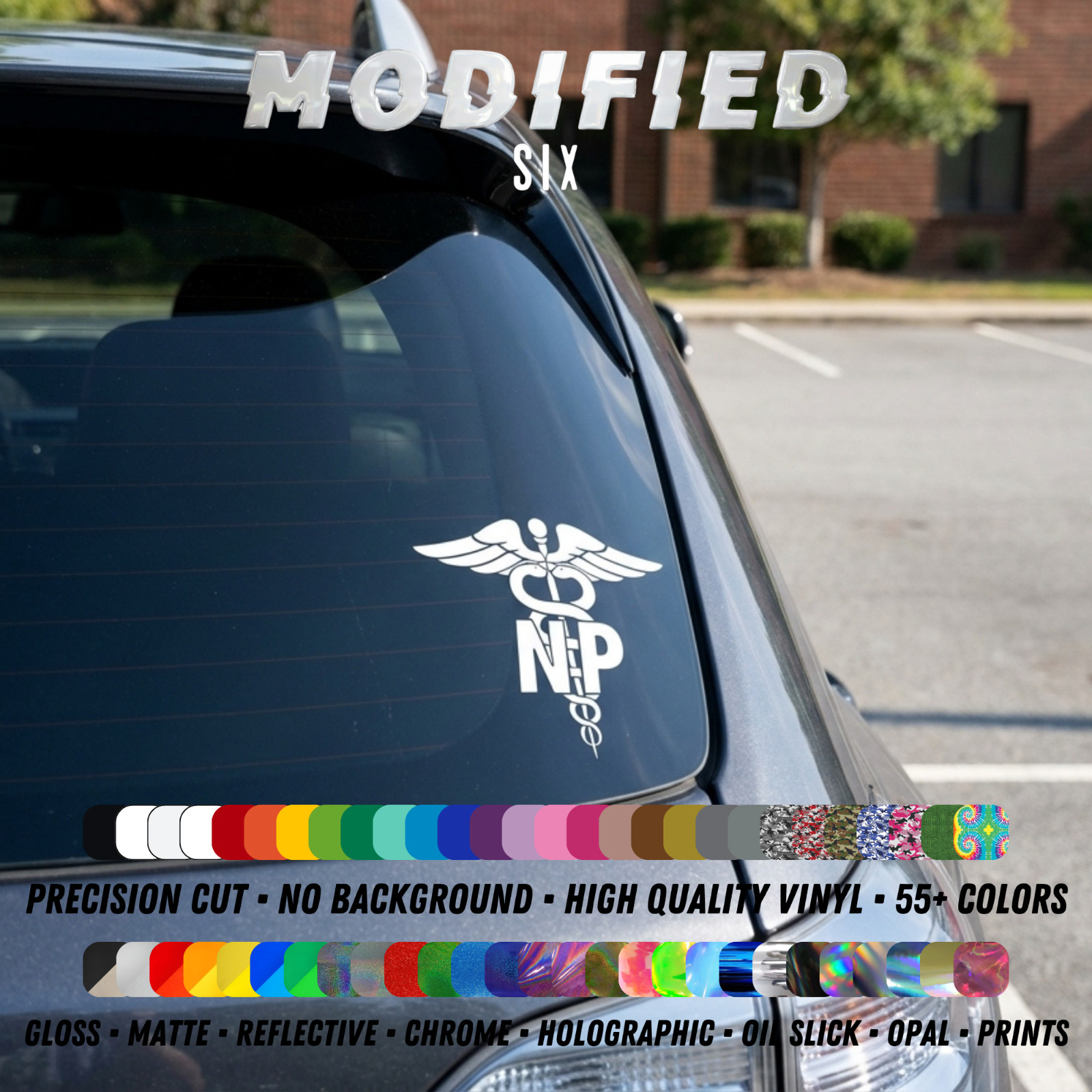 NP Nurse Practitioner Car Decal Custom Vinyl Sticker | Reflective & Holographic