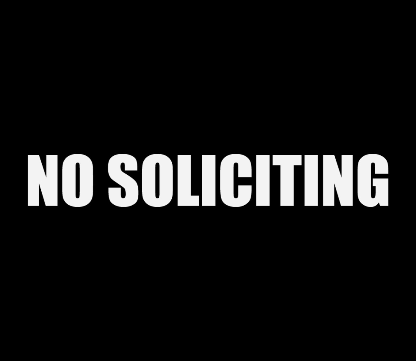 No Soliciting Sticker – 2 Pack – Sticker Decal – Select Color Size by Length