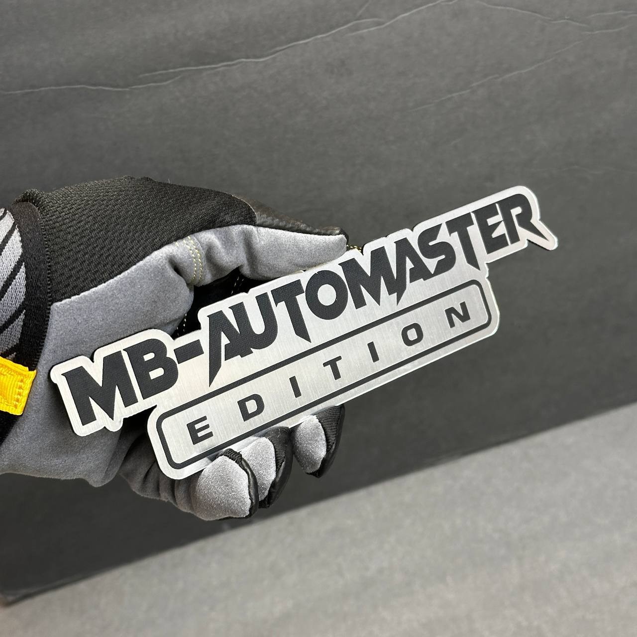 Custom Car Badge Emblem – Your Text “EDITION” Name Plate, Brushed Silver Logo