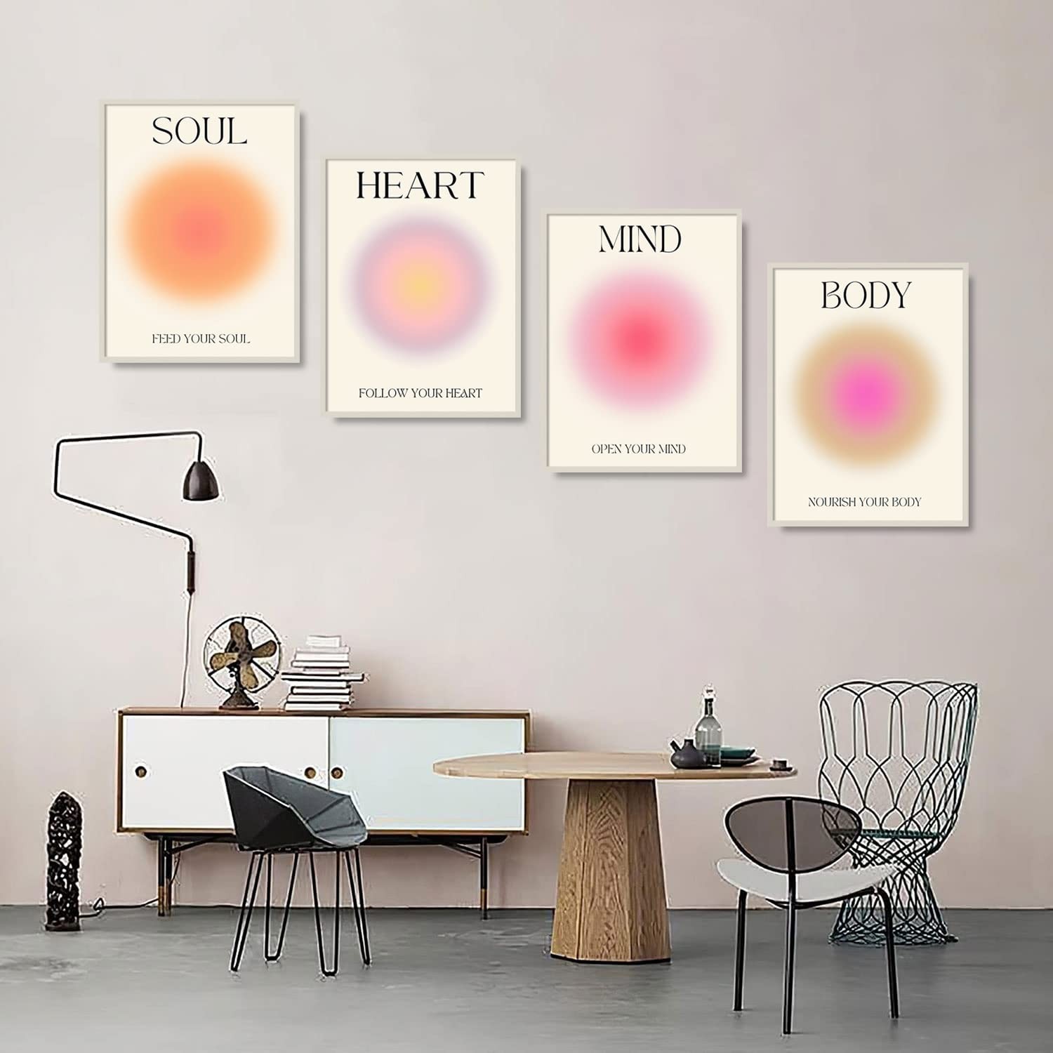 NCYEL 4 colorful abstract halo posters angel number positive energy inspirati…
