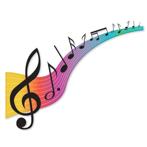 LOVE OF MUSIC musical notes car bumper sticker 5" x 4"