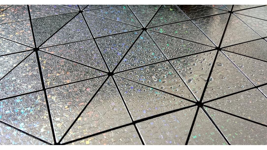 Peel and Stick Backsplash Tiles, Rainbow Triangle Aluminum Surface Metal Mosa…