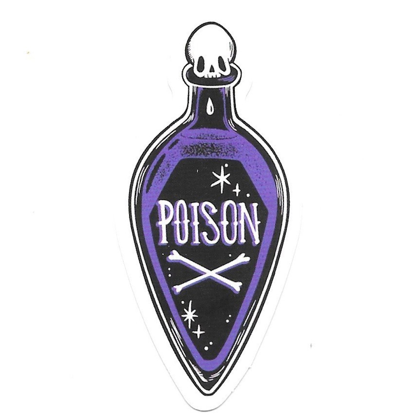 Poison Bottle Purple Gothic Skull Die Cut Vinyl Sticker Witch Apothecary Gift