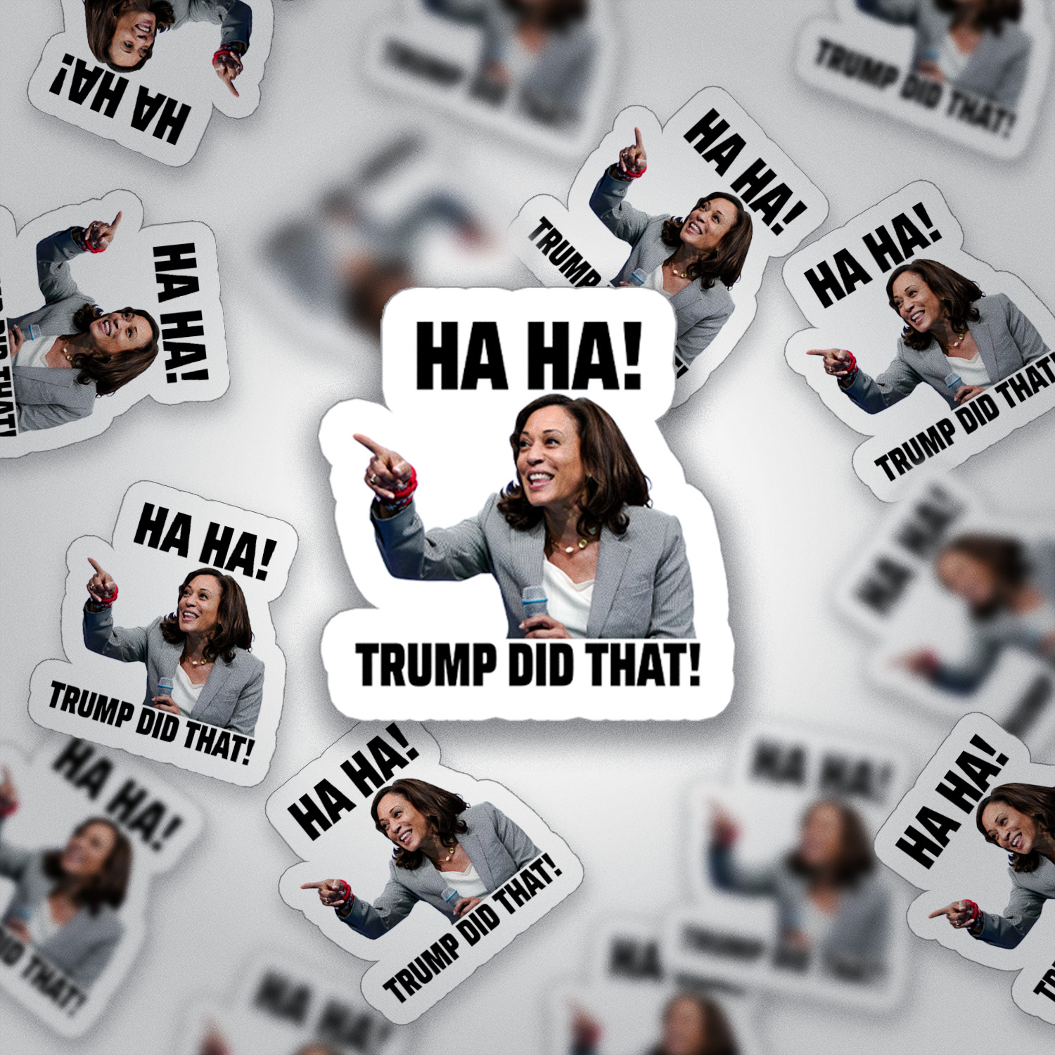 100 PCs "TRUMP DID THAT" Kamala Harris Sticker Pack Funny Trump Decal – 1.1 x 1"