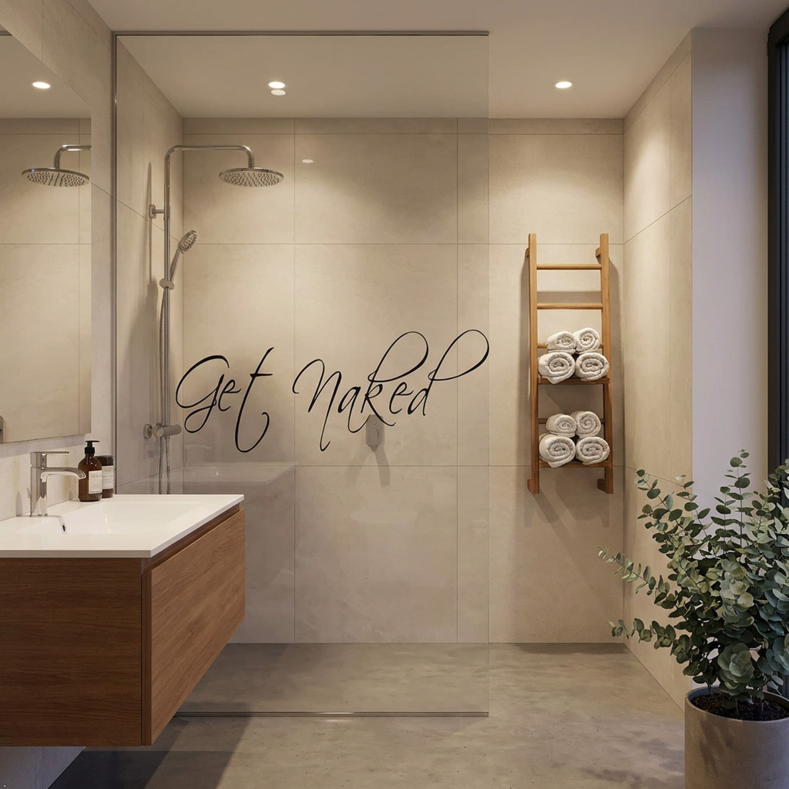 Get Naked Wall Decal Vinyl Bathroom Wall Art Sticker Wall Decals Home Art Decor