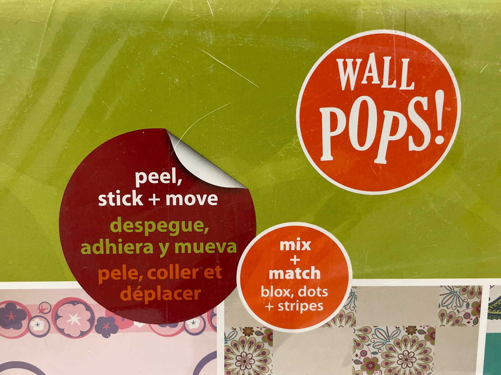 Wall Pops! "Hooplah pink" self-stick removeable decals, 20 pieces included