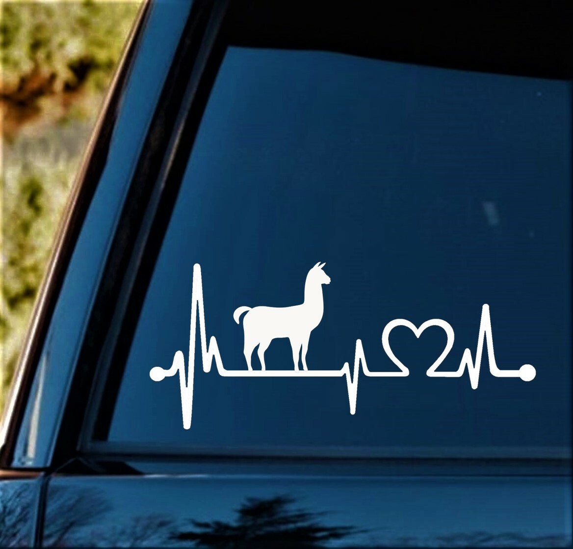 Llama Heartbeat Decal Sticker for Car Window Drama No Prob llama Probllama BG415