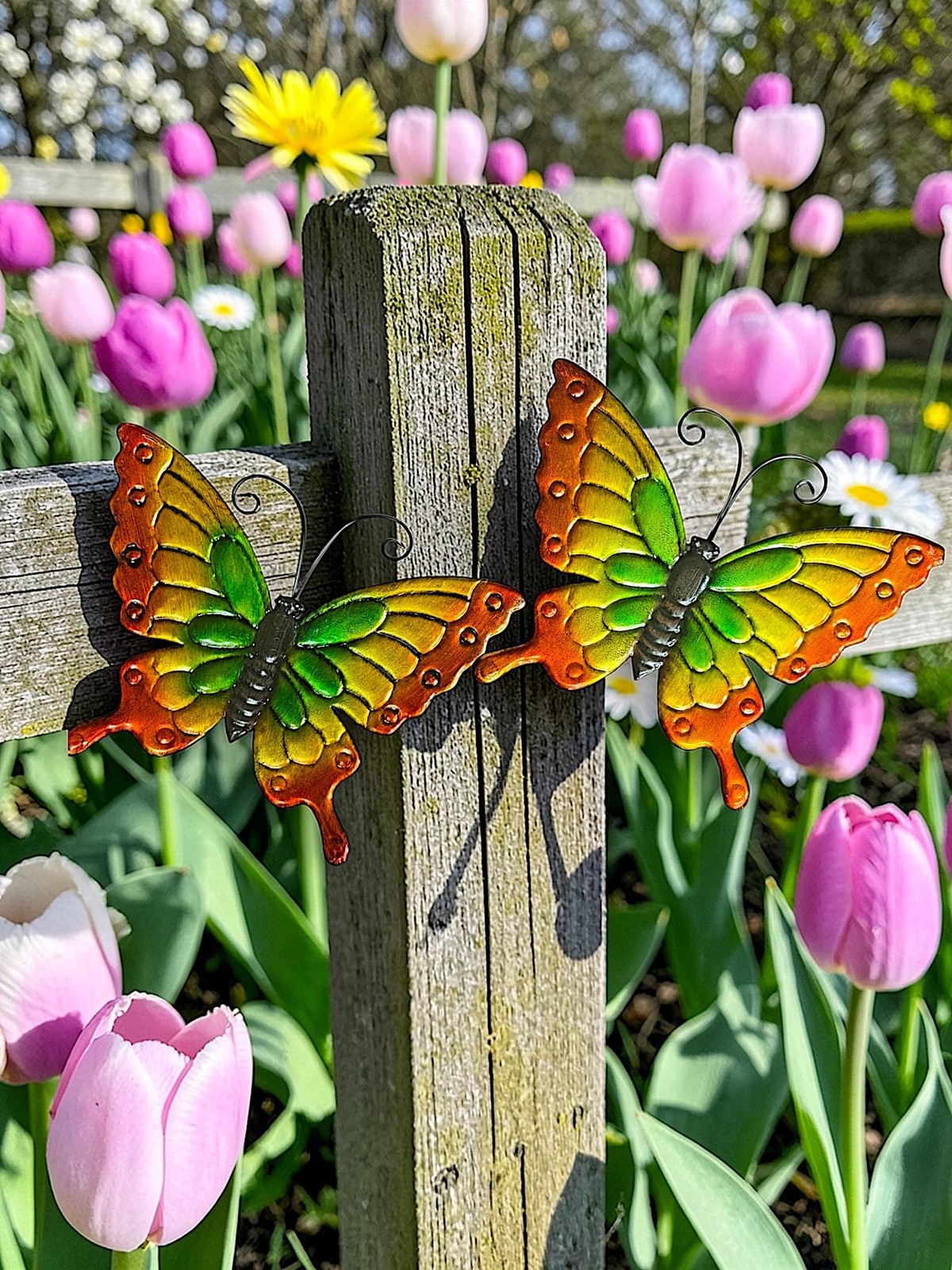 STC World Metal Butterfly Wall Art Outdoor Garden Decor Large Multicolor Wall…