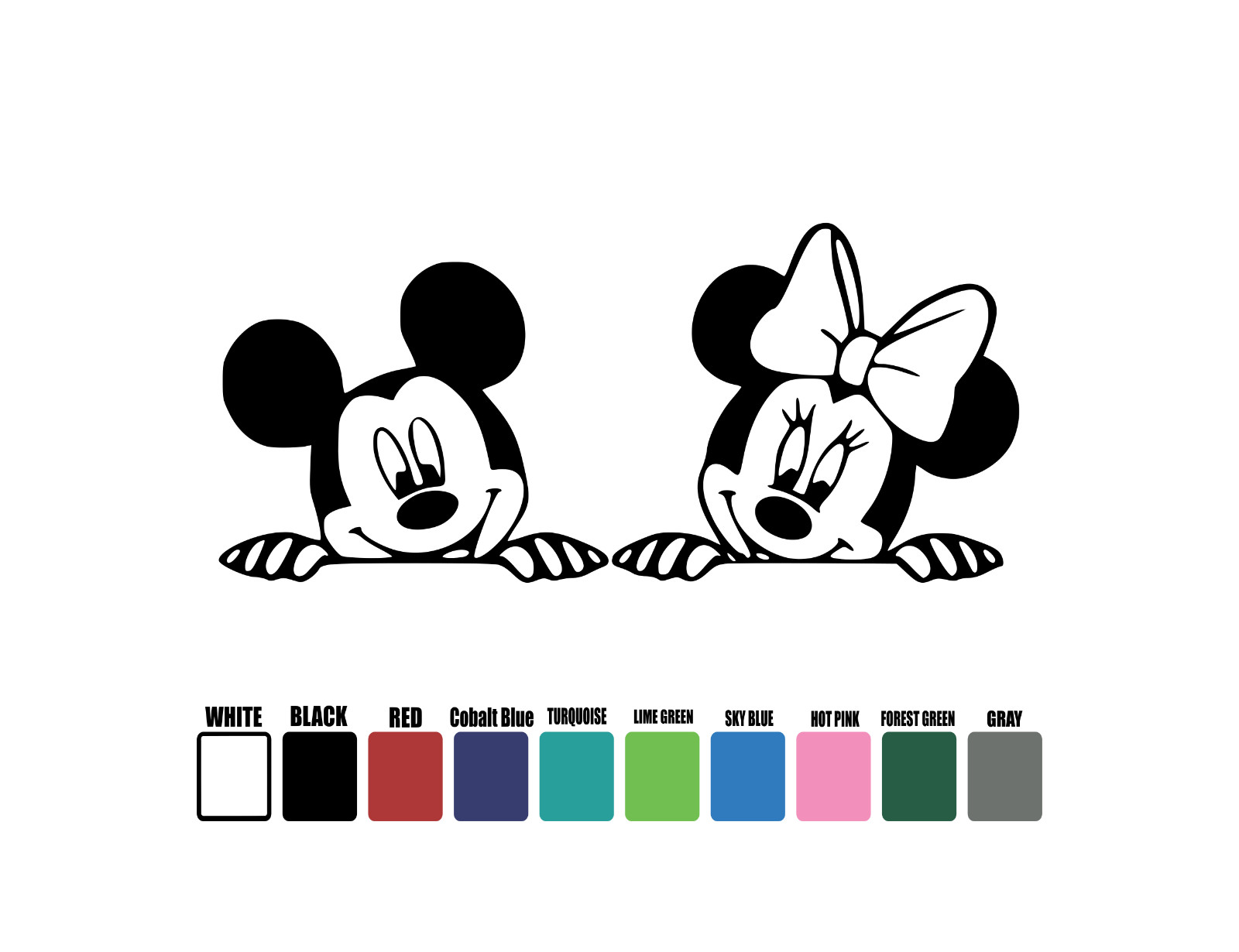 Minnie and Mickey Mouse Kissing Decal Sticker Car Truck Laptop Tumbler Window