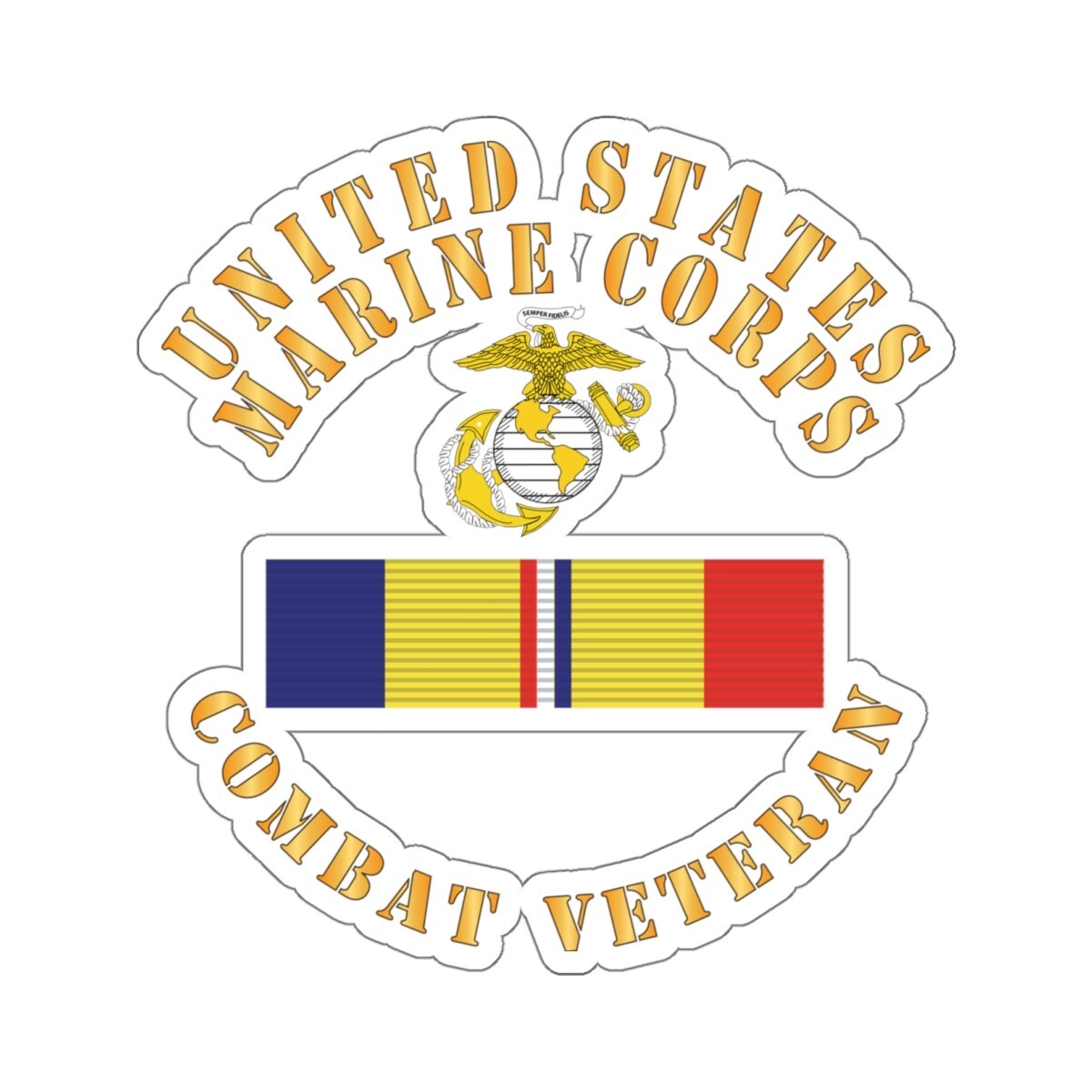 Kiss-Cut Stickers- USMC – CAR – Combat Veteran