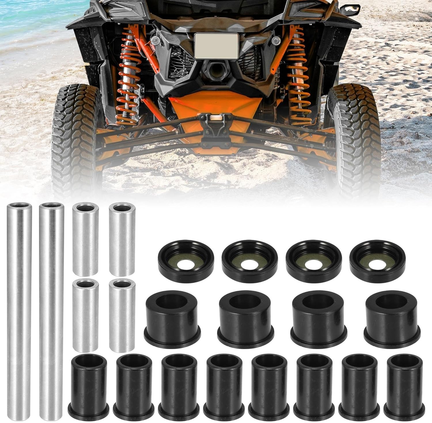 Front Upper and Lower Control Arm Bushings Kit Suspension for Honda 500 Foreman