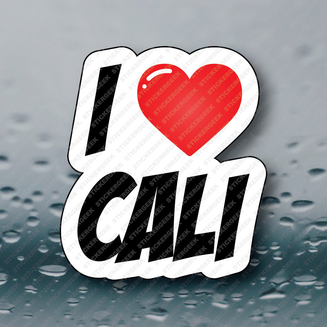 I LOVE HEART CALI Laptop Tablet Notebook Tumbler Water Bottle Sticker