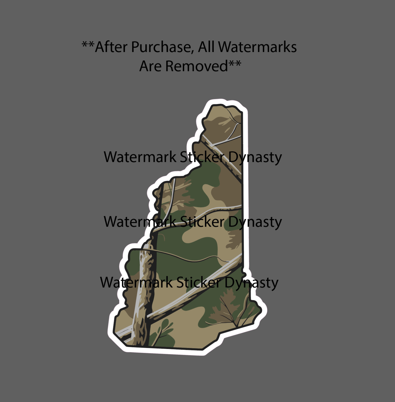 New Hampshire Sticker Waterproof Decal State Camo Outdoor Hunting Fish Gift NEW