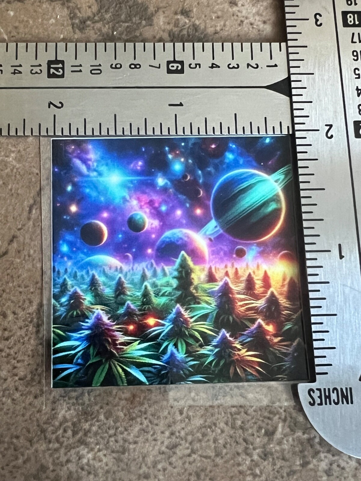 Cosmic Cannabis Sticker or DTF Transfer | Marijuana Vinyl Decal