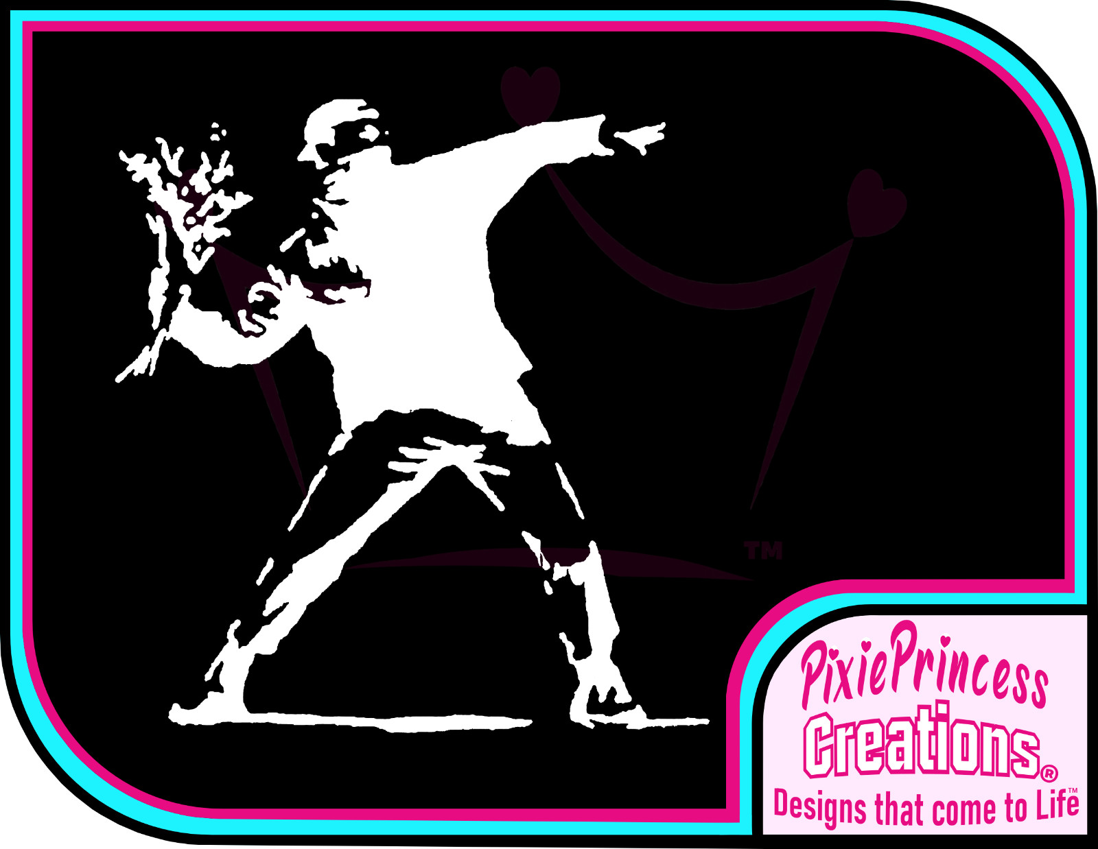 Banksy D Flower Thrower Vinyl Sticker Wall Art Poster Car Van Home Decor Decal