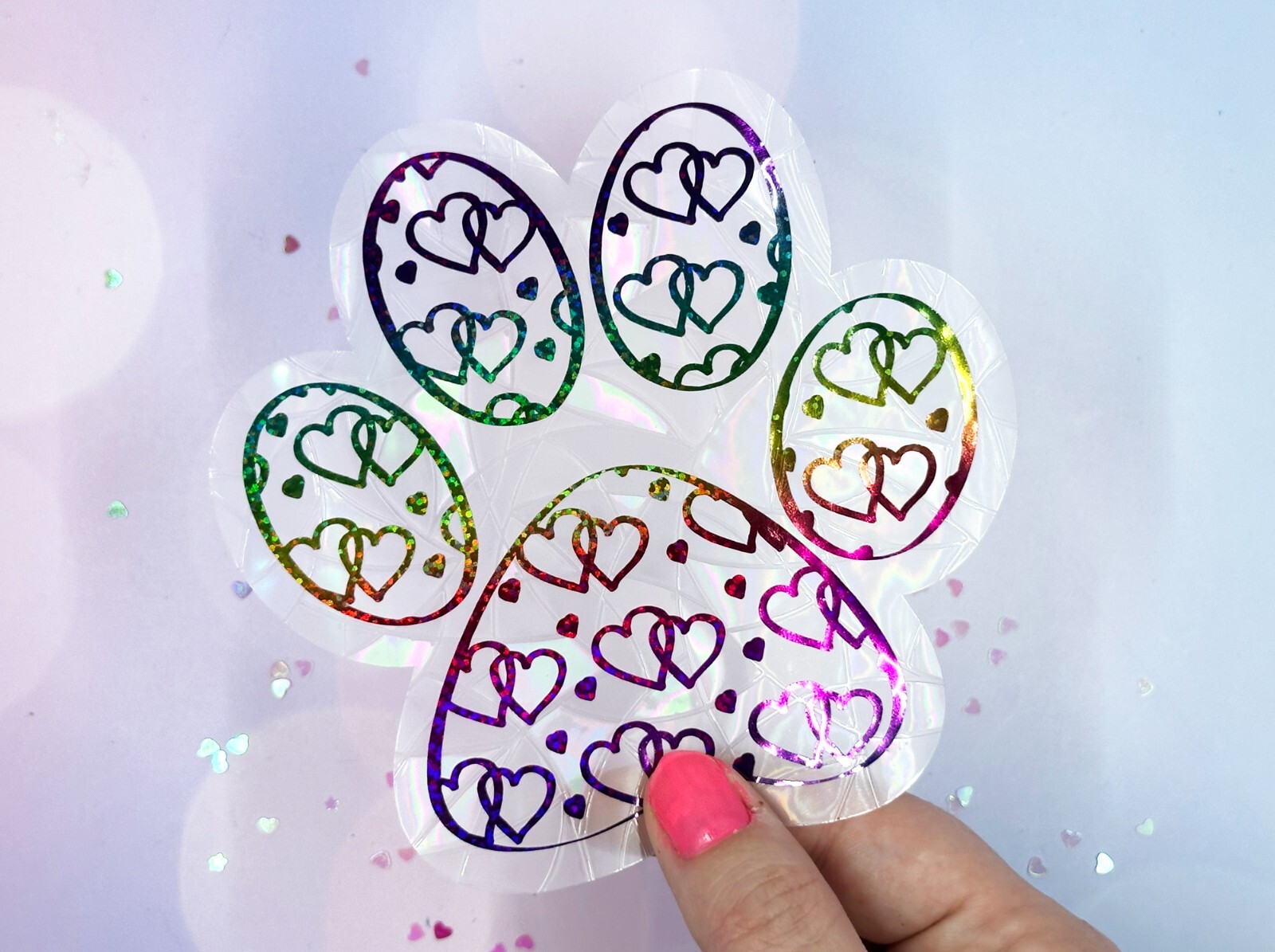 Paw Sticker Window Cling Suncatcher Decal Rainbow Maker Prism