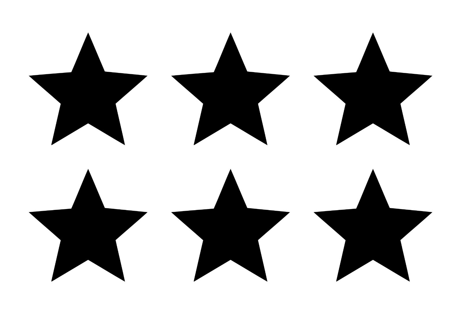 Small Star Symbol Vinyl Decals set of 6 stars Stickers Sheet