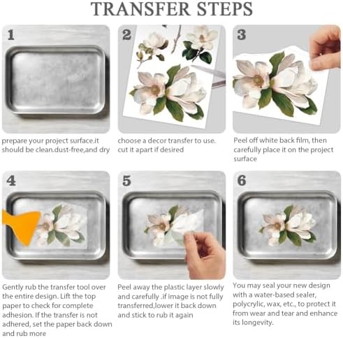 OLYCRAFT 3pcs/Set Vintage Truck Flowers Rub on Transfer Stickers 11.8×5.9 Inch S