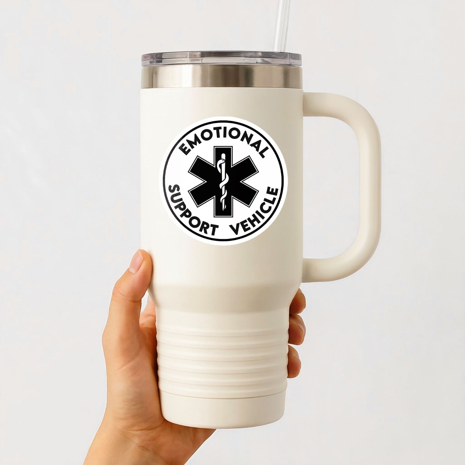 Emotional Support Vehicle Fun Car Sticker Die Cut Waterproof Vinyl Decal
