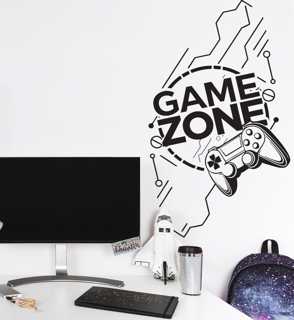 Game Zone Wall Decal for Gamers, Gaming Room Sticker PS Game Controller se263