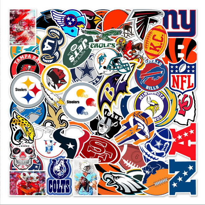 50 Pcs Stickers NFL MLB NBA Soccer Teams LOGO Sports " Buy One get 2nd 50% Off "