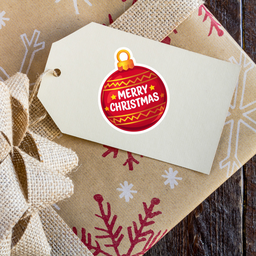 Christmas Sticker Ornament Holiday Waterproof Vinyl Die Cut Glossy Matte