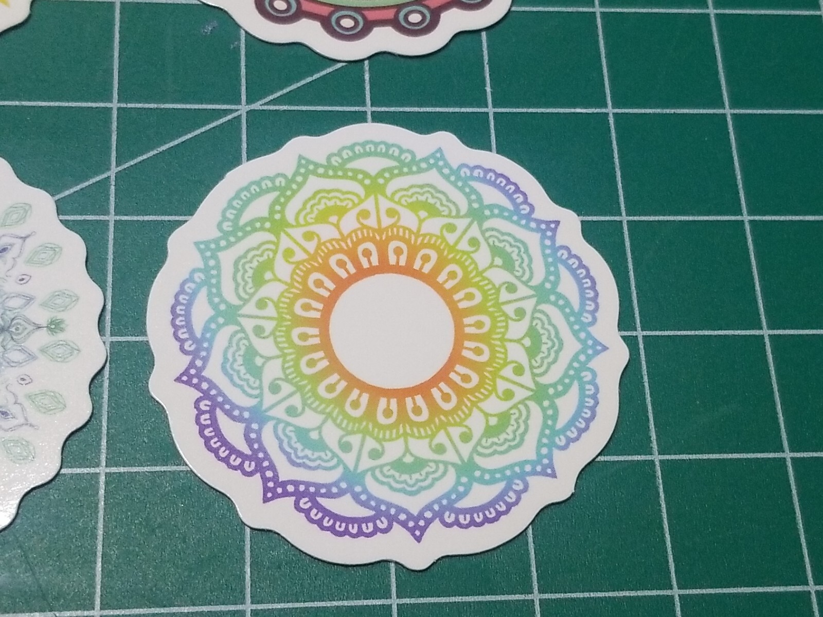 Set Of 6 Mandala Vinyl Decal Stickers Waterproof. 1 3/4" Round. Lot 1