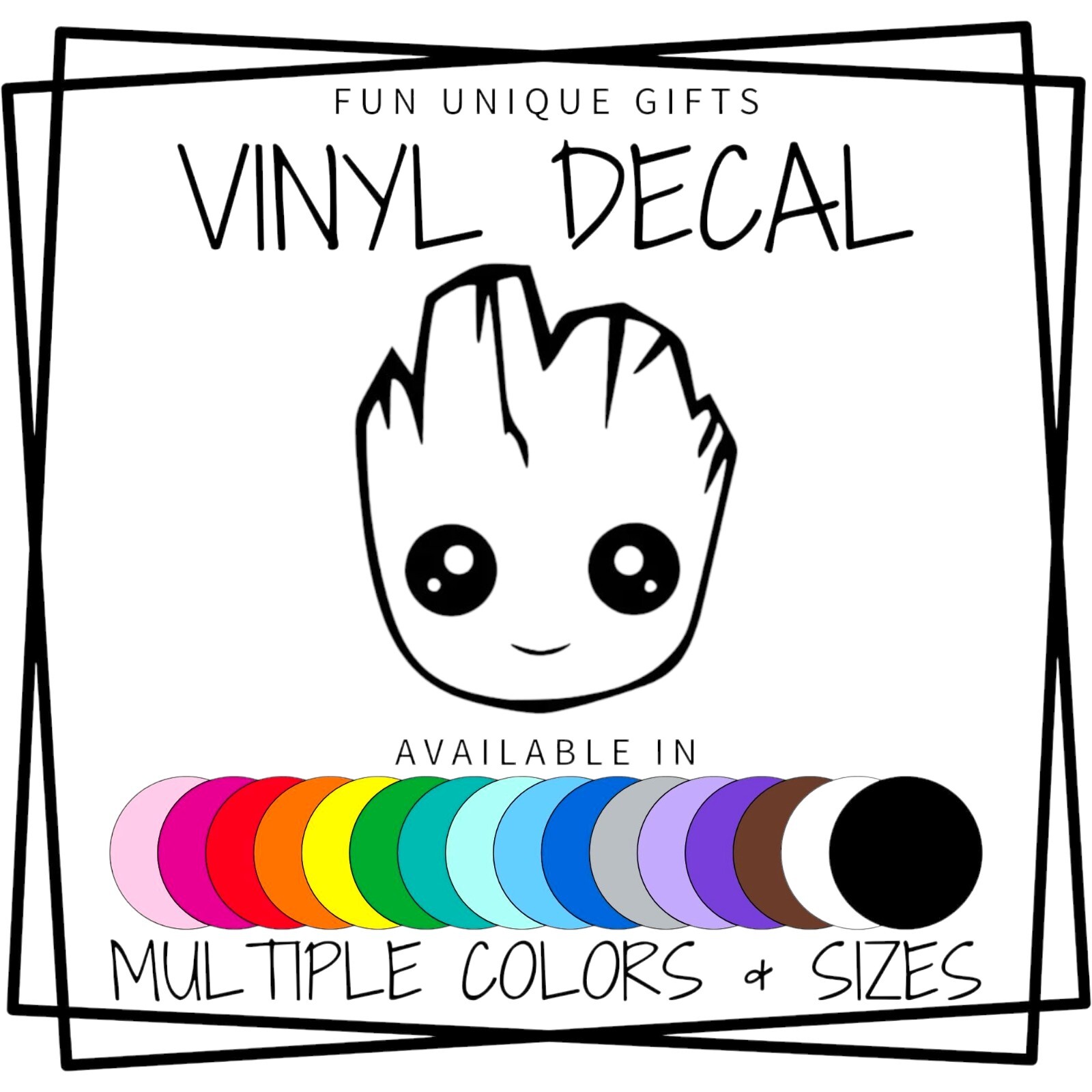 Groot Face Vinyl Decal Sticker -Multiple Colors & Sizes- FREE SHIPPING
