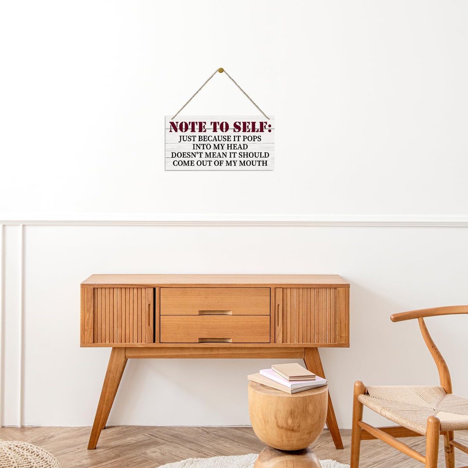 Note to Self Sign, Inspirational Wood Sign, Hanging Printed Wooden Plaque Dec…