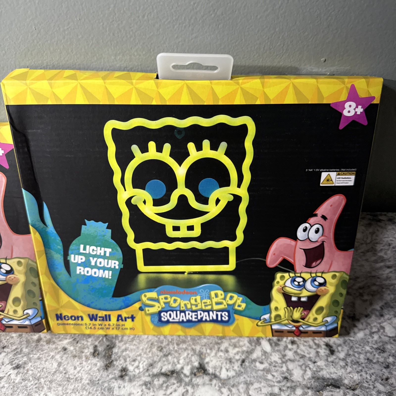 Set of 2 SpongeBob SquarePants and Patrick Neon Wall Art Nickelodeon (Brand New)