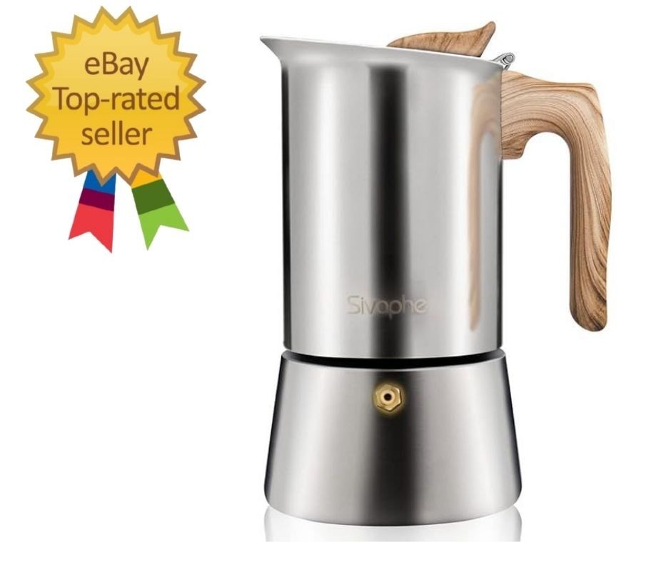 Stovetop Espresso Maker Stainless Steel 9 Cups, Induction-Capable Mocha Pot 4…