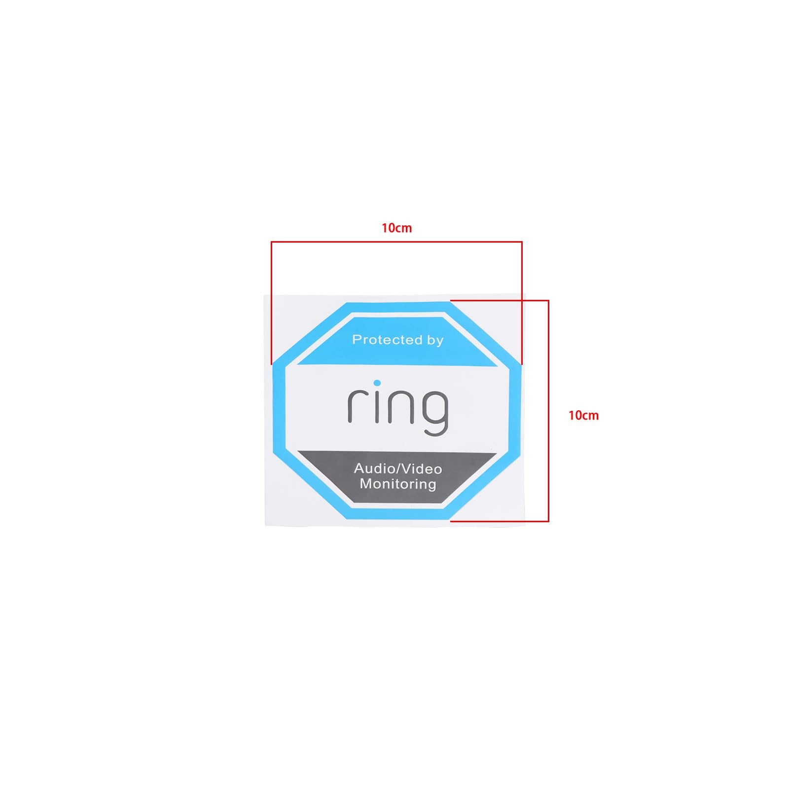 10Pcs CCTV Doorbell Camera Sticker Ring Doorbell Stickers PVC Waterproof Stic…