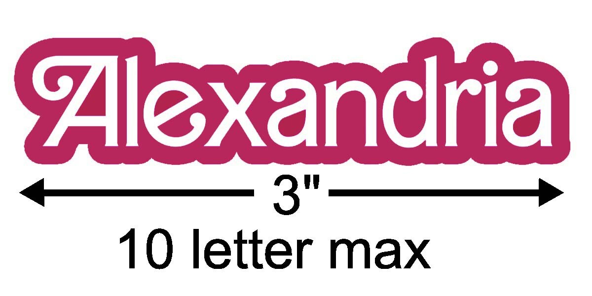 Personalized Name Vinyl Decal- Custom Girl Scroll Font Decal- Pink