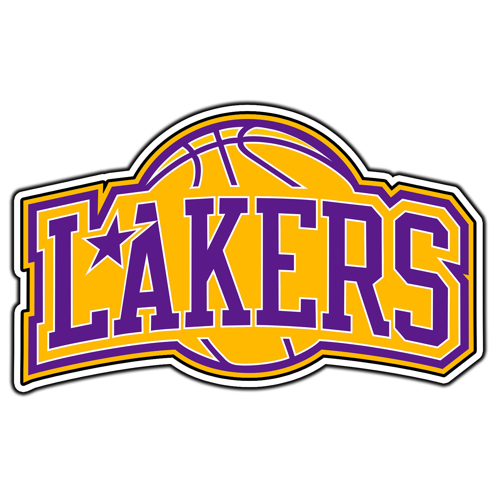 Los Angeles Lakers Logo #9 Basketball Fan Sticker Waterproof Vinyl Decal Die-Cut
