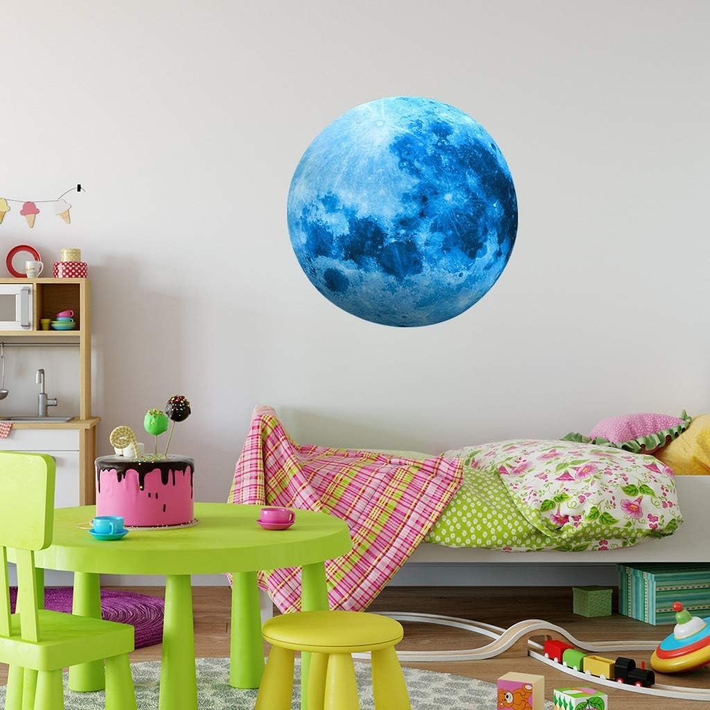 Pegatinas de pared luminosas de 11.8 pulgadas, pegatinas de luna luminosas para