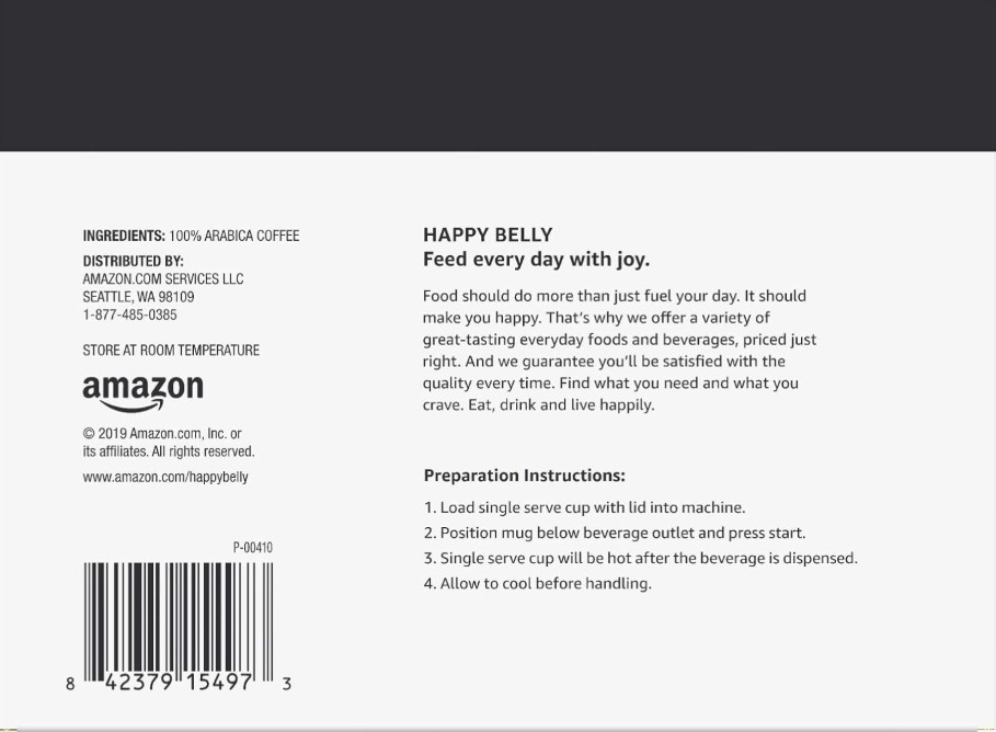 Happy Belly Dark Roast Coffee Pods, Keurig 2.0 Compatible, 100-Count Pack