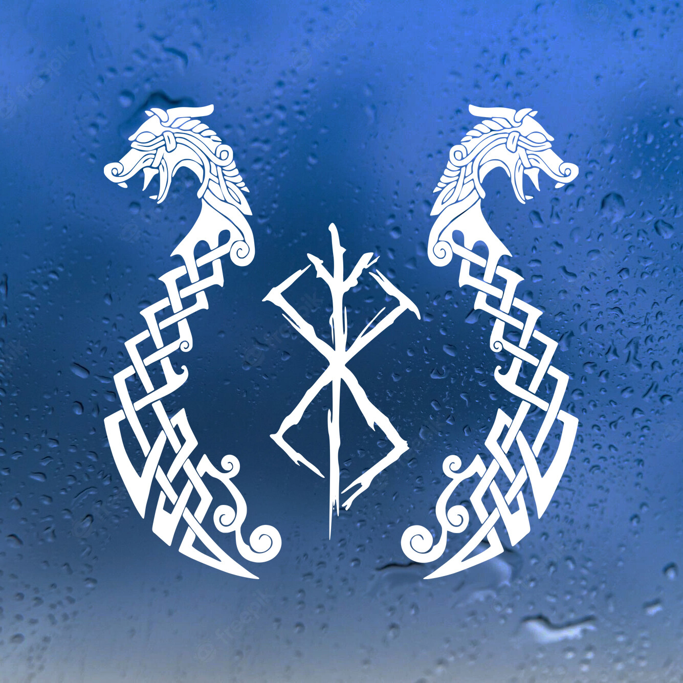 Viking Dragons Berserk V2 Vinyl Decals | Nordic Rune Mythology | Die Cut Sticker