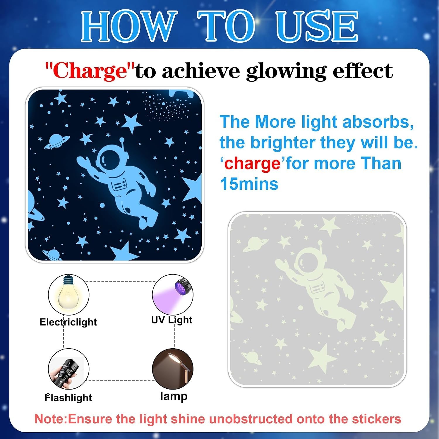 Glow in The Dark Stars Ceiling Stars Glow in The Dark Moon and Star Space Galaxy