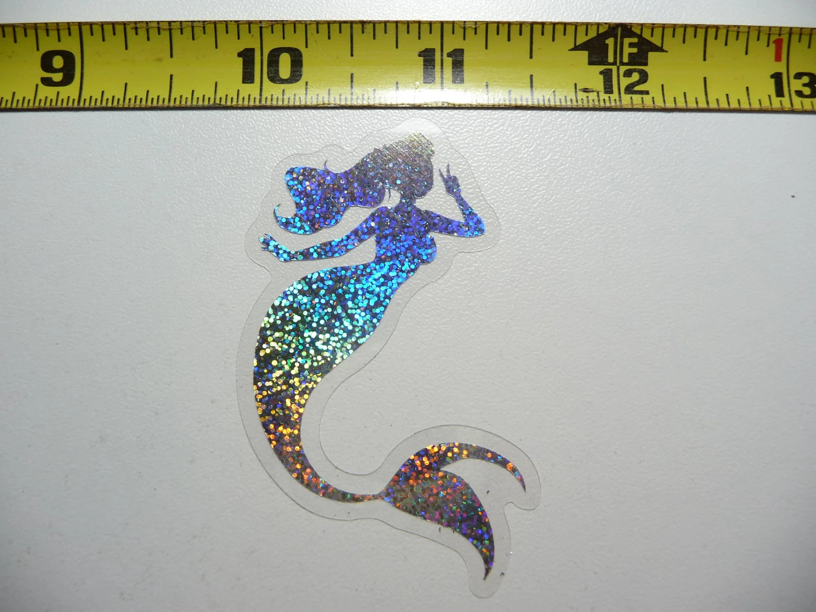 HOLOGRAPHIC PEACE SIGN MERMAID SMALL STICKER DECAL OCEAN SEA LIFE SPARKLE