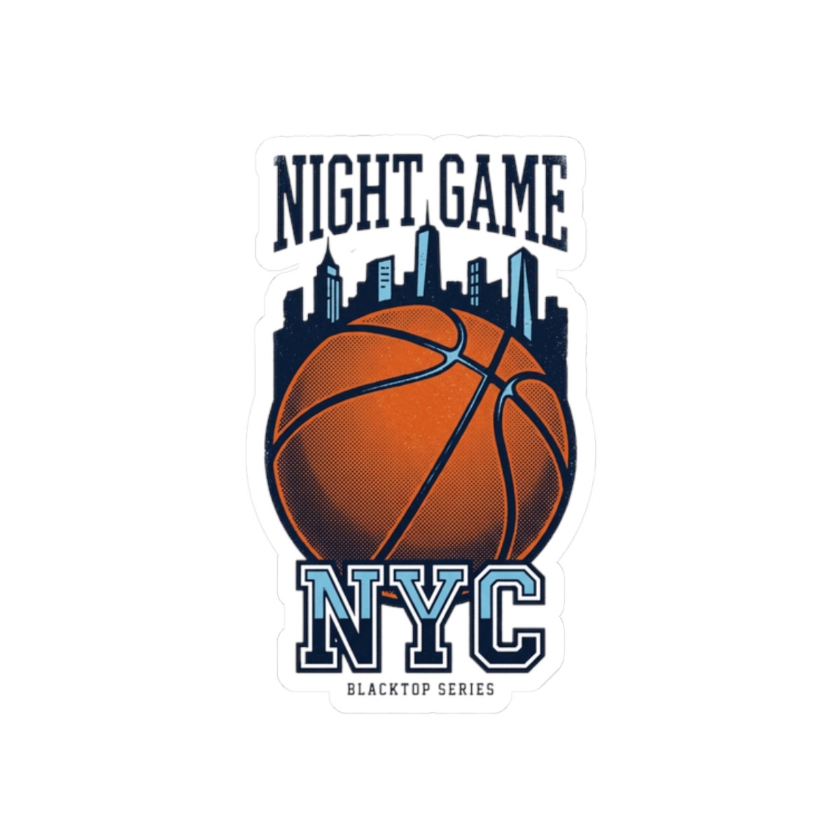 NYC Night Game Basketball Sticker | Collegiate Varsity Streetwear