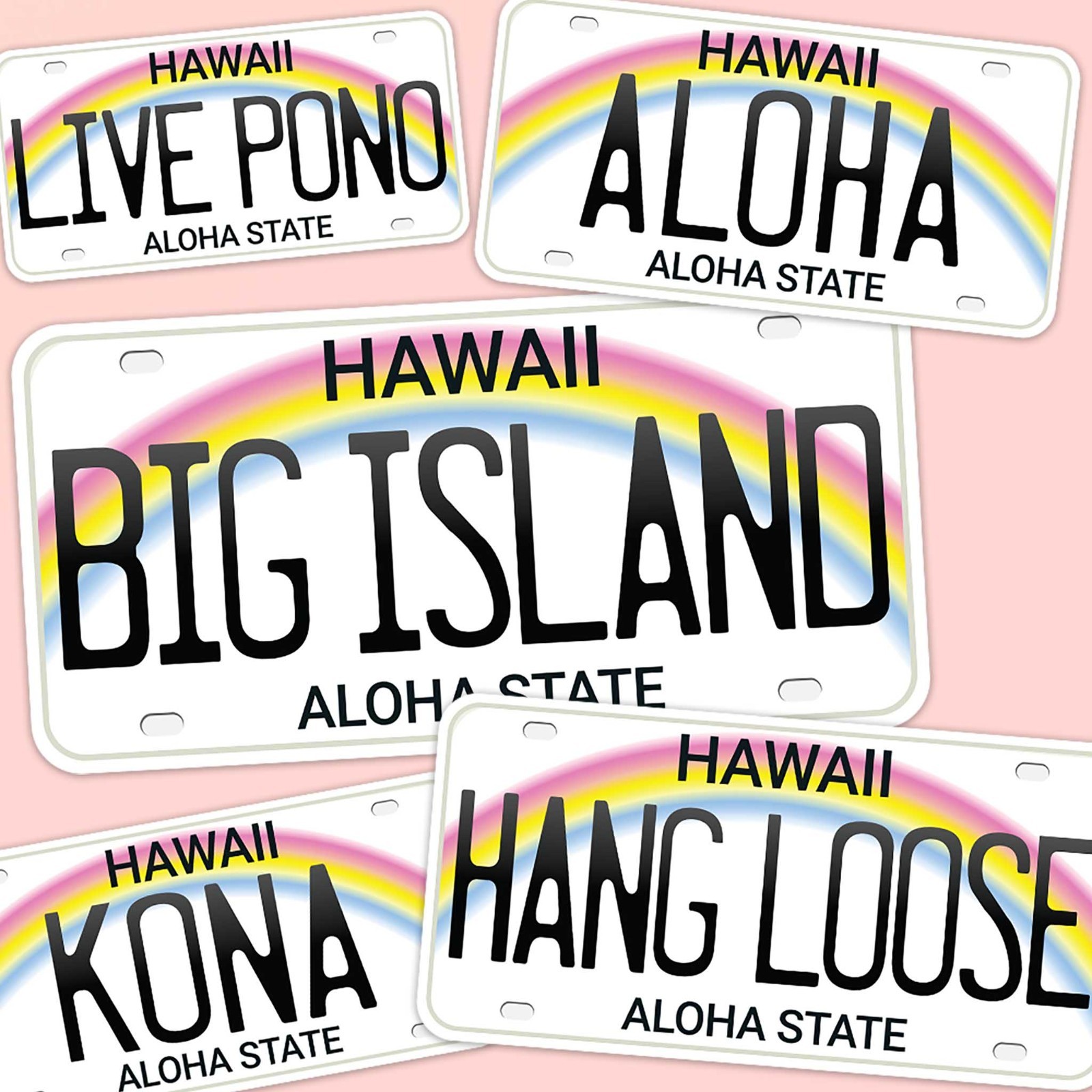 Hawaii License Plate Sticker – Choose Your City or Hawaiian Phrase