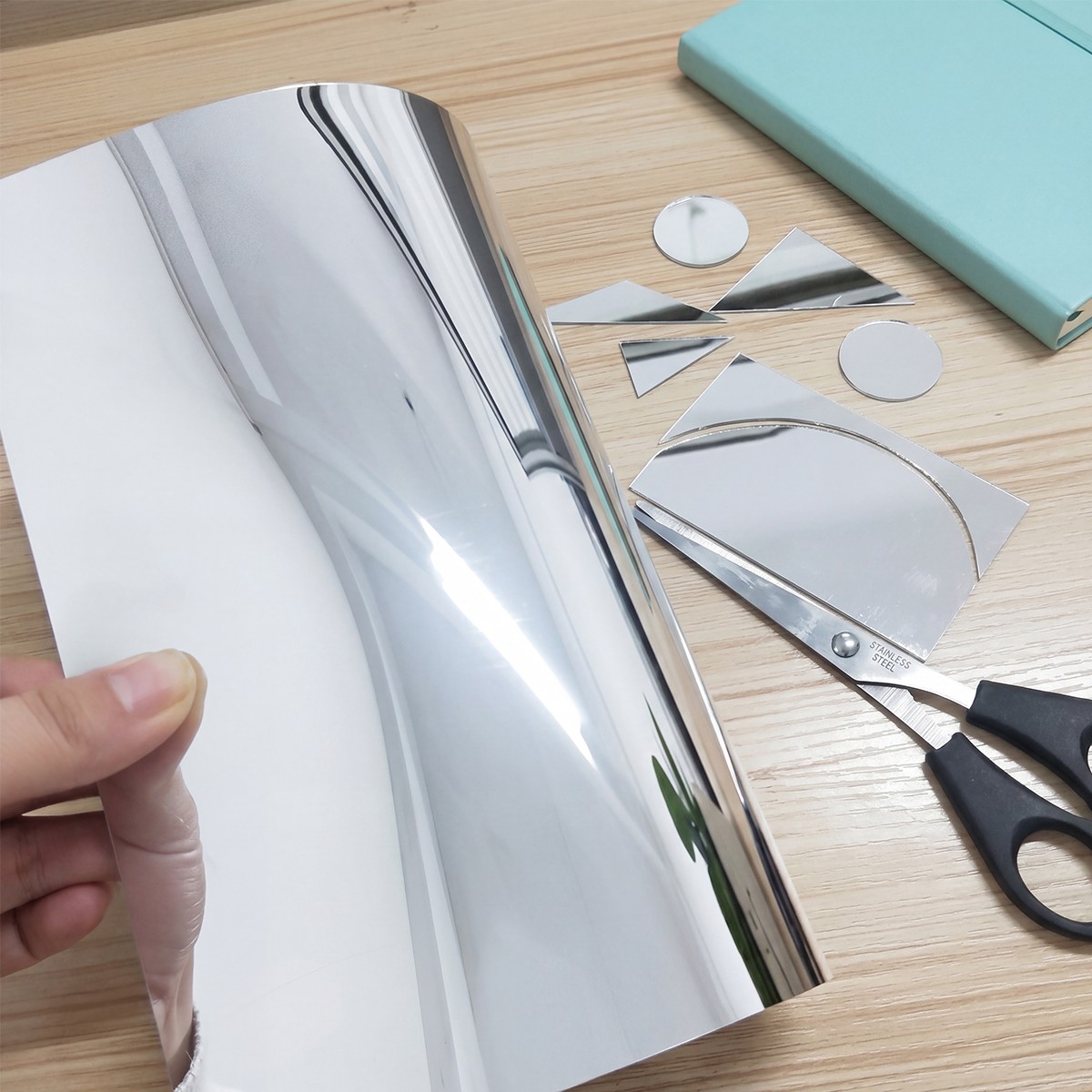Self Adhesive Reflective Chrome Silver Vinyl Wrap Sticker Decal Film Sheet 20*40