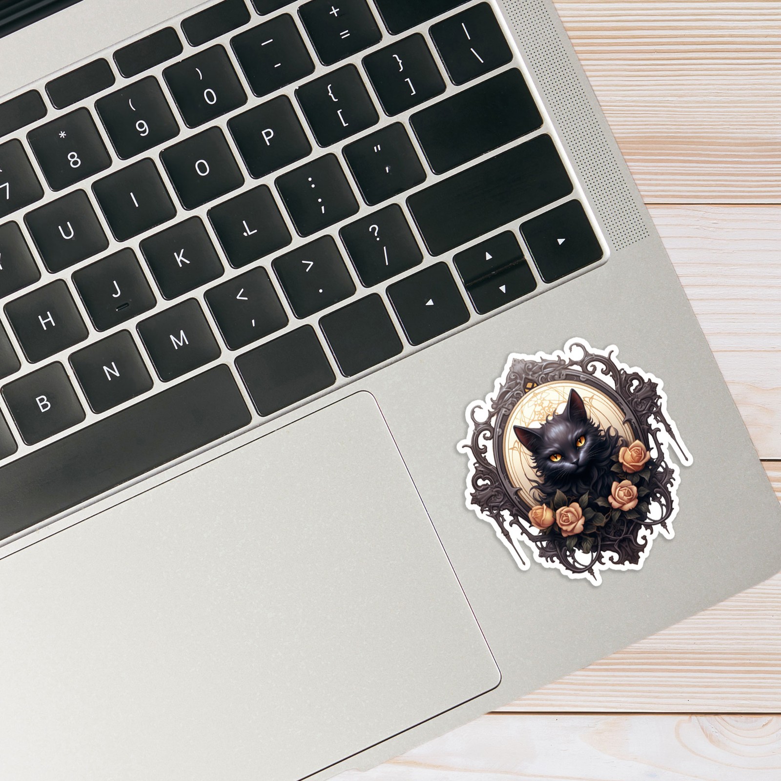 Black Cat in Ornate Frame – Vinyl Decal Sticker – Car Window Laptop – #1955